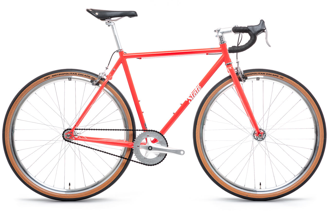 single rennrad 4130 – Tropical Red – (Fixed Gear / Singlespeed) | State Bicycle Co
